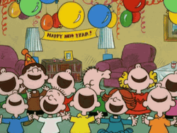 Snoopy Balloon Party GIF