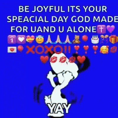 Snoopy Be Joyful On Yellow Background GIF