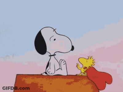 Snoopy Bird Standing Together GIF