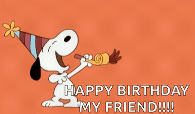 Snoopy Blowing Party Horn Happy Birthday My Friend GIF