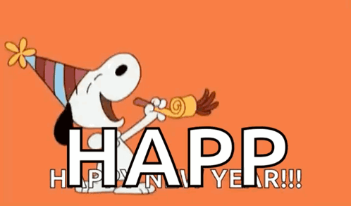 Snoopy Blowing Party Horn Happy New Year GIF