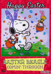 Snoopy Bunny Ears Sunday GIF