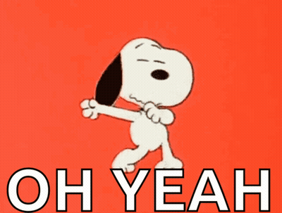 Snoopy Cartoon Saying Oh Yeah GIF