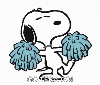 Snoopy Cheering With Pom Poms GIF