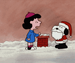 Snoopy Christmas Santa With Lucy GIF