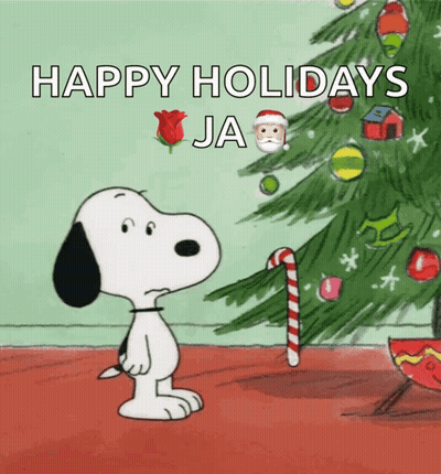 Snoopy Christmas Tree Happy Holidays GIF
