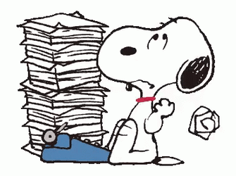 Snoopy Crumpling Paper Sunday GIF