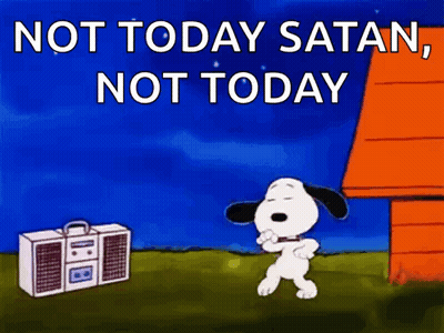 Snoopy Dancing Boombox Not Today Satan GIF