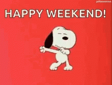 Snoopy Dancing Happy Weekend GIF
