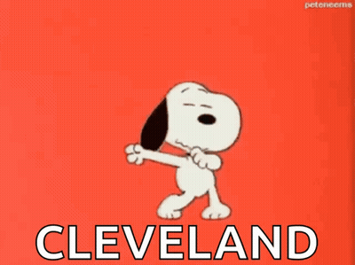 Snoopy Dancing In Front Of Cleveland GIF