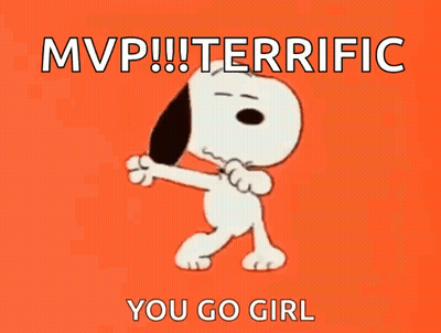 Snoopy Dancing MVP Terrific You Go Girl GIF
