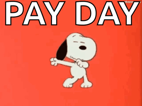 Snoopy Dancing Pay Day GIF