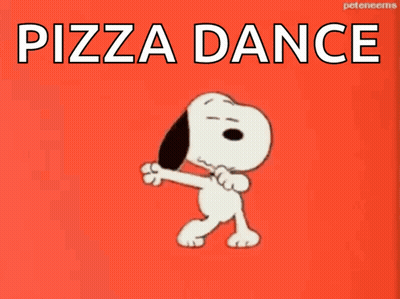 Snoopy Dancing Pizza Dance GIF