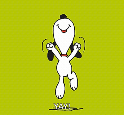 Snoopy Dancing Saying Yay GIF
