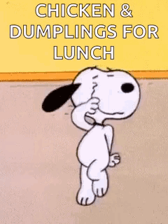Snoopy Dancing With Chicken Dumplings GIF