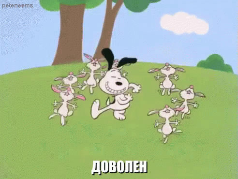 Snoopy Dancing With Rabbits Dovoleh GIF