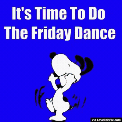 Snoopy Dancing With Time To Do The Friday Dance GIF