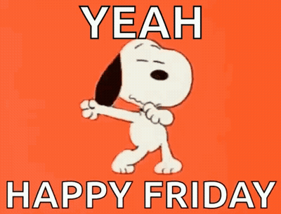Snoopy Dancing Yeah Happy Friday On Orange GIF