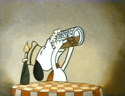 Snoopy Drinking Beer GIF