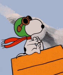Snoopy Flying Peanuts Character GIF