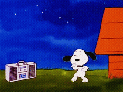 Snoopy Flying With Helmet And Scarf GIF