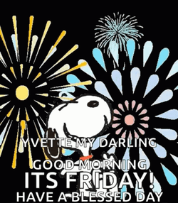 Snoopy Friday Have A Blessed Day Yay Fireworks GIF