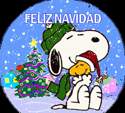Snoopy Frosty Feliz Navidad GIF