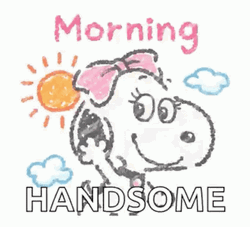Snoopy Good Morning Handsome GIF