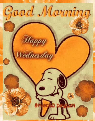 Snoopy Greeting Card Saying Good Morning Happy Wednesday GIF