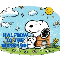 Snoopy Halfway To Weekend Sticker