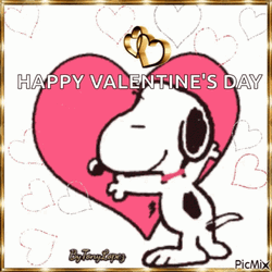 Snoopy Happy Valentines Day Greeting Card  GIF