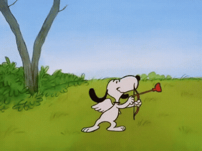 Snoopy Holding Bow And Arrow GIF