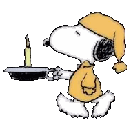 Snoopy Holding Frying Pan With Candle Sticker