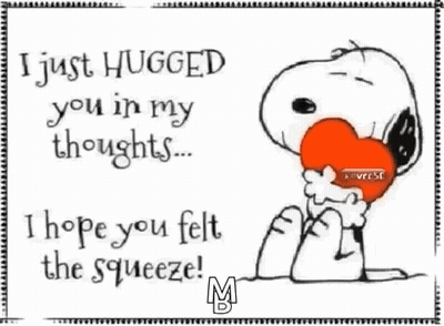 Snoopy Holding Heart I Just Hugged You GIF