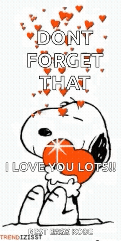 Snoopy Holding Heart Saying Don't Forget I Love You Lots GIF
