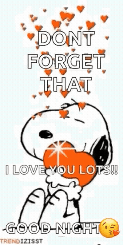 Snoopy Holding Heart Saying I Love You GIF