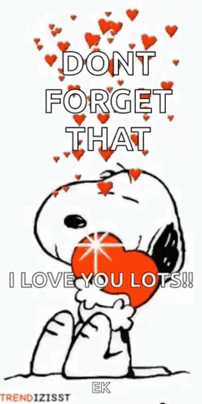 Snoopy Holding Heart Saying I Love You Lots GIF