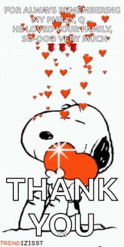 Snoopy Holding Heart Saying Thank You GIF