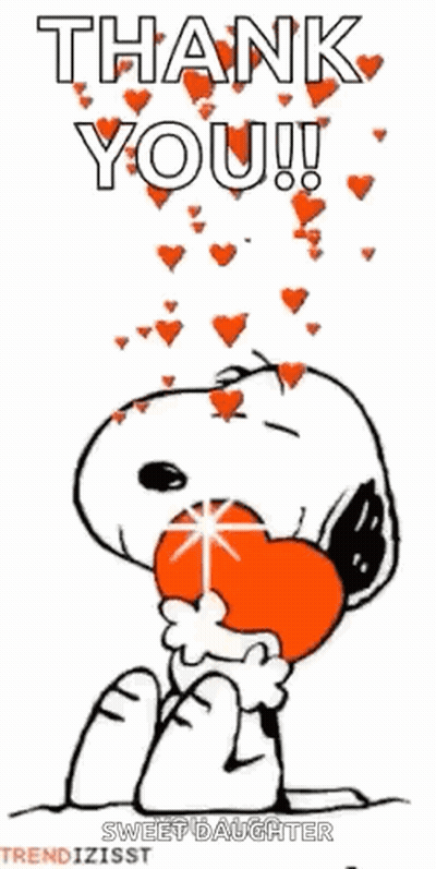 Snoopy Holding Heart With Falling Hearts GIF