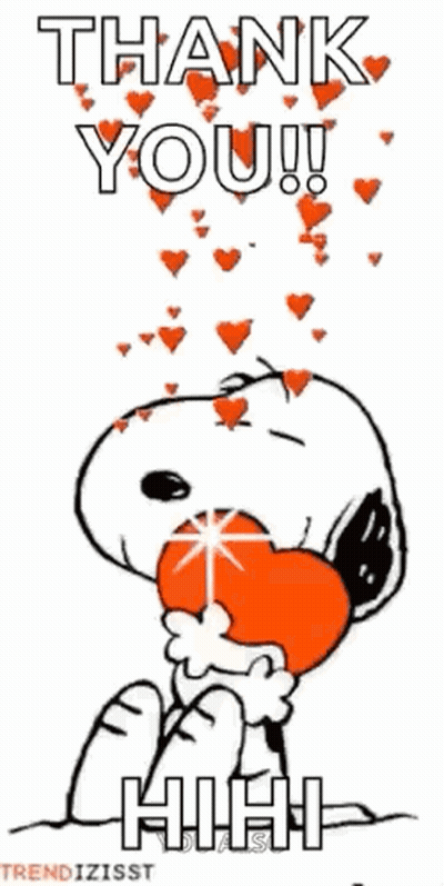 Snoopy Holding Heart With Hearts Falling From Sky GIF