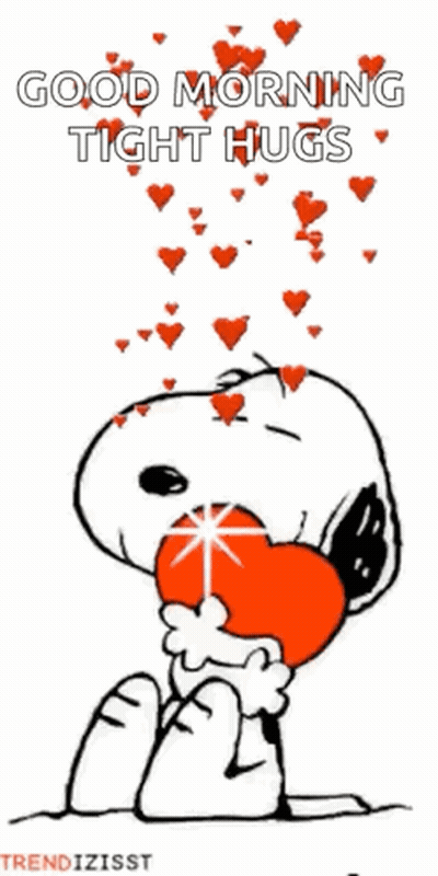Snoopy Holding Heart With Hearts From Mouth GIF