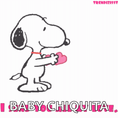 Snoopy Holding Heart With I Baby Chiquita GIF