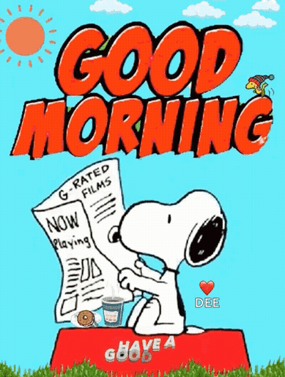 Snoopy Holding Newspaper Saying G-Rated Films Now Playing GIF