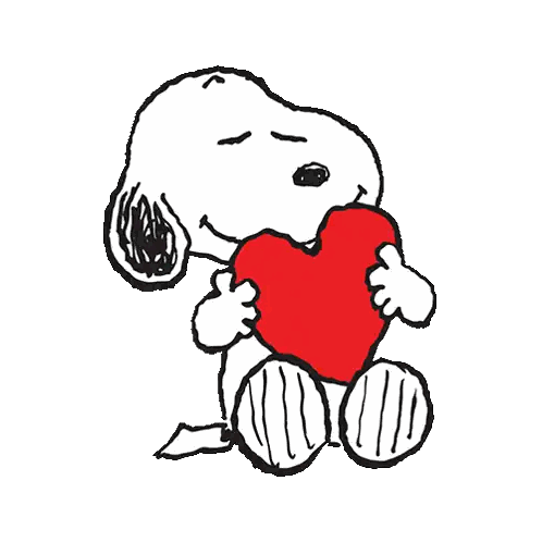 Snoopy Holding Red Heart Sticker