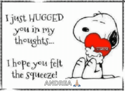 Snoopy Holding Red Heart I Just Hugged You In My Thoughts GIF