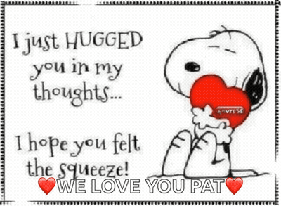 Snoopy Holding Red Heart I Just Hugged You In My Thoughts GIF