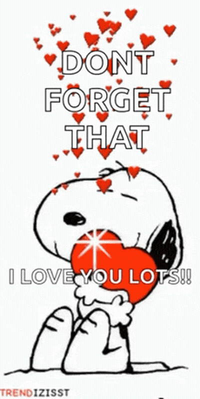 Snoopy Holding Red Heart Saying Dont Forget I Love You Lots GIF