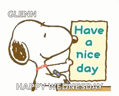 Snoopy Holding Sign Saying Have a Nice Day Happy Wednesday