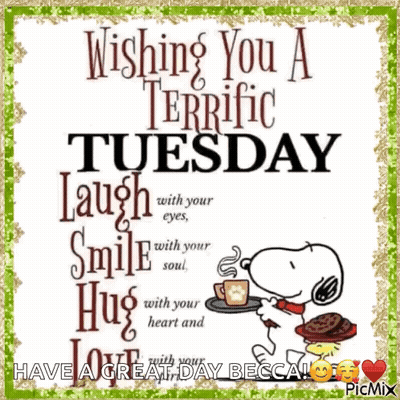 Snoopy Holding Tray With Coffee Cup GIF
