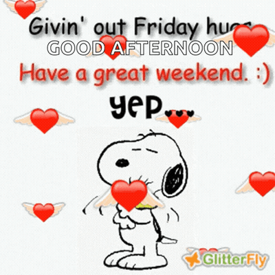 Snoopy Holding Woodstock Saying Good Afternoon Yep GIF